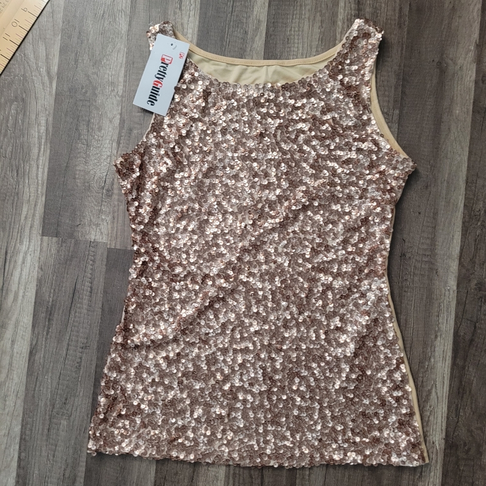 NWT Pretty Guide Womens Shimmer Glam Top Size XL